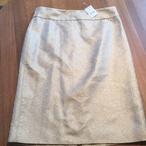 J Crew pencil skirt in gold
